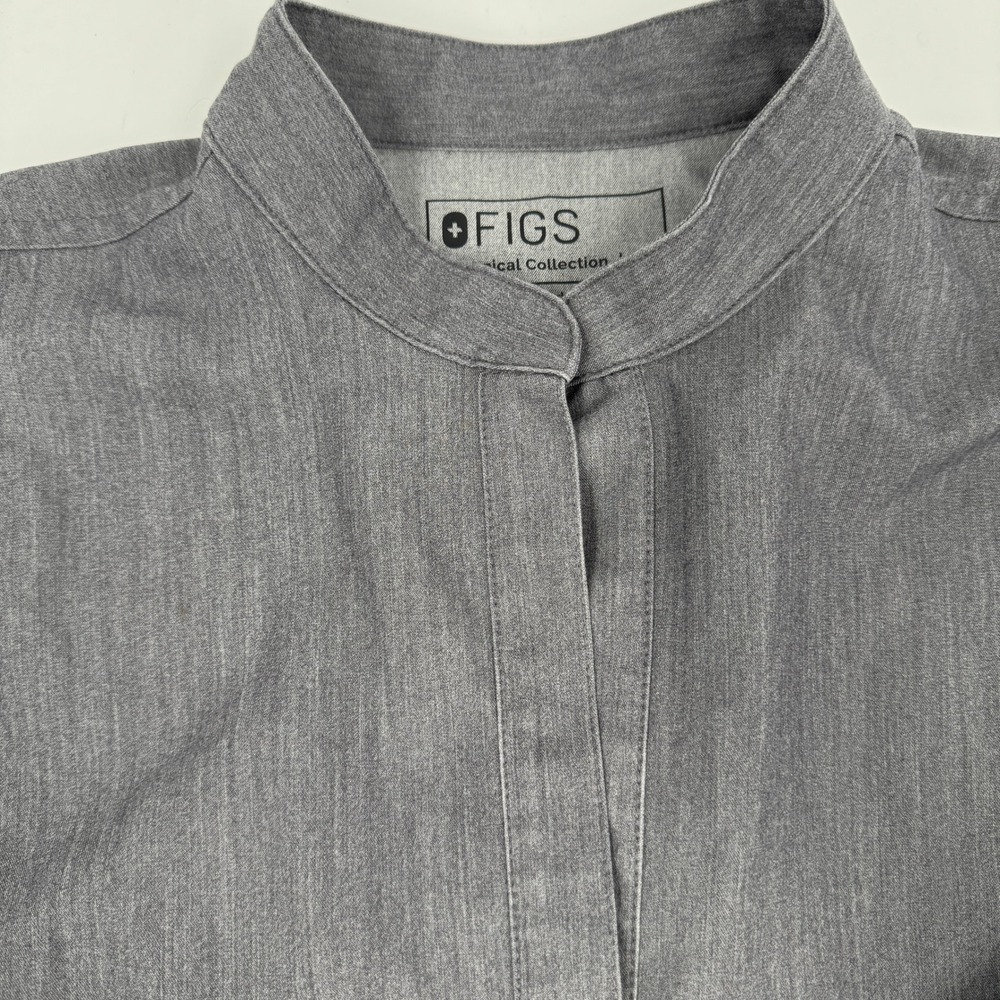 Figs Scrub Set Women Small Charcoal Grey Mandarin Collar Sleeveless Straight Leg - Picture 3 of 11